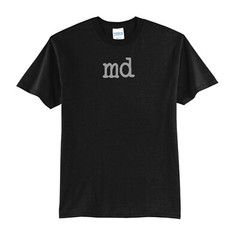 MD-BLACK T-SHIRT-NEW ALL SIZES-GREAT GIFT-USA-STATE ABBREVIATION-MARYLAND