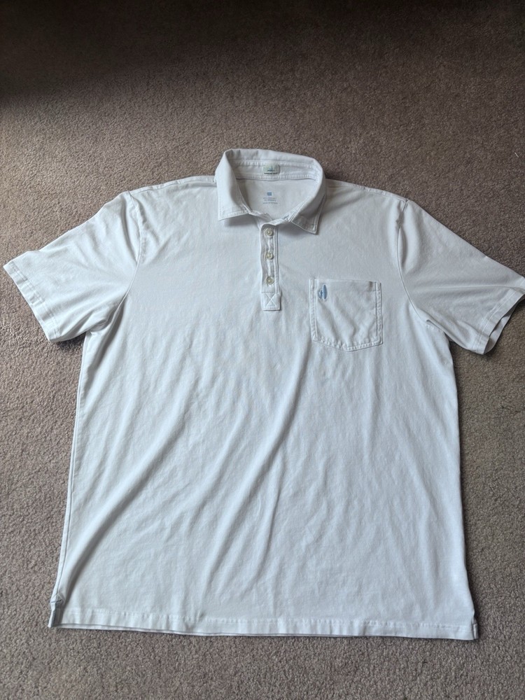 Johnnie O Hangin Out Men’s 4 Button Polo Shirt White Size XXL