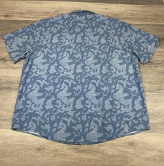 Huk Kona fishing Shirt Mens 2XL Blue Camo Short Sleeve Performance Stretch
