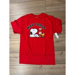 Peanuts Snoopy Graphic T-Shirt NWT Small Red NOT TODAY Unisex Holiday Gift
