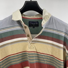 Cottonfield By Carl Gry Rugby Shirt Men XL Multicolor Long Sleeve Striped Collar