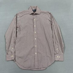 Polo Ralph Lauren Shirt Mens 14.5 32/33 Red Stripe Classic Fit Dress Shirt