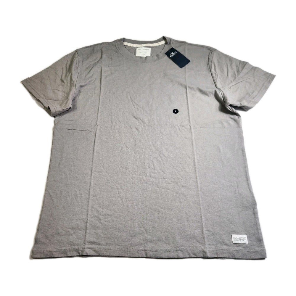Hollister Co. T-Shirt Men Size Large Gray Short Sleeve Relaxed Fit Adult New NWT