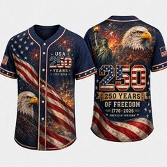 USA 250th Anniversary Baseball Jersey, 1776 2026 Patriotic Eagle Fla