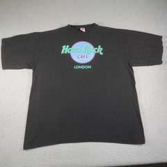 Vintage Hard Rock Cafe London Shirt Mens XL Black Neon Logo Souvenir Music Tee
