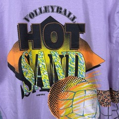 Vintage Hot Sand AOP Mens XL Volleyball 80s Double Sided Beach Tee