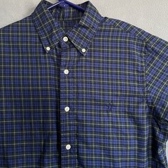 Ralph Lauren Mens Button Down Blue Plaid Sz S/P Blue Pony 100 Cotton