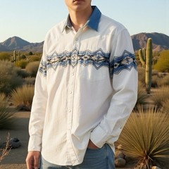Vintage 90s Cumberland Outfitters Mens Size XL Western Aztec Snap Front Shirt