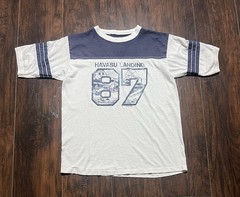 True Vintage 80s Lake Havasu Landing Ringer Baseball White T Shirt Mens Medium