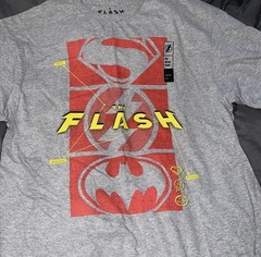 The Flash T Shirt Mens Large Gray DC Comics Batman Superman Heroes Cartoon