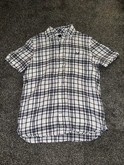 Crew Clothing Linen Shirt Mens Size Small White Check Short Sleeve Holiday (27)