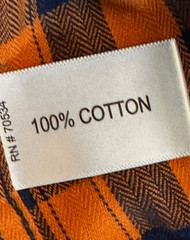 Orvis Orange and Blue Box Plaid Long Sleeve Button Down Sz L