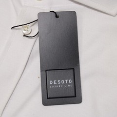 Desoto NWD Hai Dress Shirt Size 47 18.5 in Solid White 100% Cotton