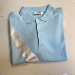 Rowing Blazers Mens XL Light Blue Pima Cotton Sash Polo Shirt Satin