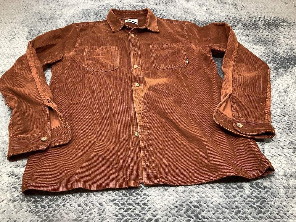 Billabong Corduroy Shirt Core Fit Brown Large **See Description**