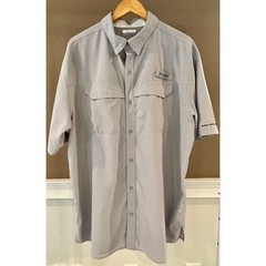 Columbia PFG Tamiami II Short Sleeve Fishing Shirt Mens XL Tall Grey Omni-Shade