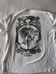 AllSaints Mysteries Skull Graphic White T-Shirt Men’s Sz L Oversized Fit Doves