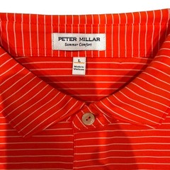PETER MILLAR Summer Comfort Tesseract Golf Polo in Orange Size L NWT $145.00