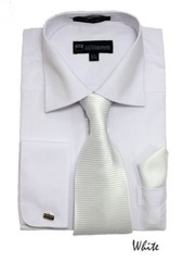 Men’s Dress Shirt Matching Tie+Handkerchief Style SG27 AH623