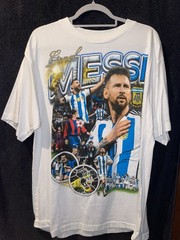 Men’s Marino Morwood x Lionel Messi Shirt Collage Soccer Futbol White Sz XL