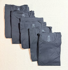 5-Pack Fruit of the Loom Platinum Men’s Black Crew Neck T-Shirt 4XL