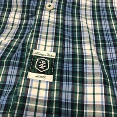 NICE Izod Heritage Tartan Blue Green Plaid Long Sleeve Button-Up Shirt Small
