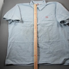 Vintage USA Ben Davis Striped Half Zip Short Sleeve Work Mechanic Men Shirt 3XL