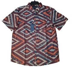 William Murray Golf Button Down Shirt Ducks Golf Cart Print Short Sleeve Men’s L