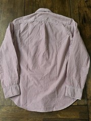 J.CREW Secret Wash Poplin Shirt with Button-Down Collar in Red White Stripe