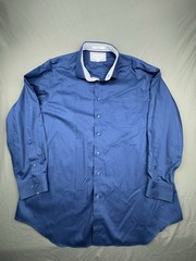 Paul Fredrick Men’s Dress Shirt Blue/white with 17.5/35 Cotton