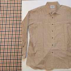 Taylor Stitch Long Sleeve Hawthorne Button Front Shirt XL Orange Gray Plaid USA