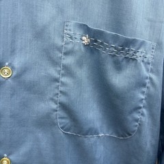 VTG 50s 60s Loop Collar Embroidered Logo Pocket Button Down Shirt M VLV Bode