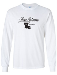 New Orleans Louisiana State T-Shirt Long Sleeve Graphic Tees Unisex Apparel