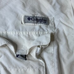 Columbia Fishing Shirt Mens L White PFG Bahama II Omni-Shade Long Sleeve Nylon
