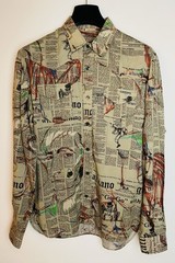 🔷 John Galliano Gazette Vintage Original Shirt Mens Cotton Size 32/46 ✈️ WW