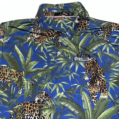 Ralph Lauren RLX Polo M Floral Jaguar Leopard Tiger Hawaiian Poly Spandex Golf