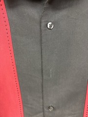 Axist Silk Touch Men’s Retro Bowling Camp Shirt Red Black Colorblock Size XL EUC