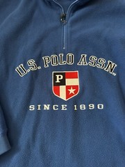 Vintage Polo Ralph Lauren Raised Letter Emblem US Polo Men’s XXL Blue Fleece