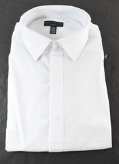 Alfani Mens Dress Shirt New S 14- 14.5 32/33 White Regular Fit Covered Placket