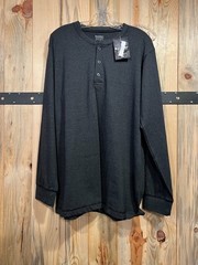 Knocker Size Small Men’s Dark Gray Soft Long Sleeve Henley Shirt NWT