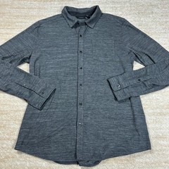 Marc Anthony Shirt Mens L Slim Fit Gray Long Sleeve Button Up Casual Heather
