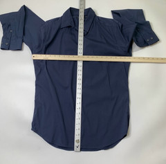 Theory Shirt Mens M Medium Navy Blue Sylvain Wealth Stretch Long Sleeve