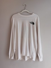 The North Face Men’s White Long Sleeve Graphic Logo Cotton Crew Neck T-Shirt L