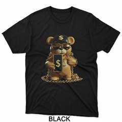 Luxury Teddy Money Bear Style Golden Chains T-Shirt