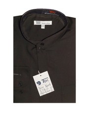 Mens’ Mandarin Collar ( banded collar) Dress Shirt Cotton Blend Style SG01