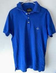 Vivienne Westwood Anglomania BLUE SHORT SLEEVE CASUAL POLO STYLE SHIRT Sz M