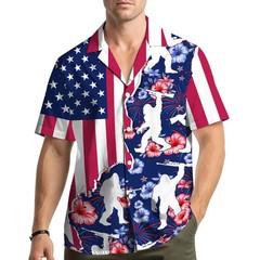 Funny Military USA Flag Aloha Hawaiian Shirt For Men Women Youth