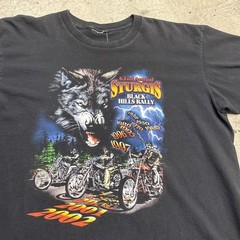 🔥Vintage 2002 62nd Annual Sturgis Black Hills Rally T-Shirt Size 2XL 24.5×30.5
