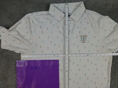 Straight Down Golf Polo Shirt SZ Medium Cactus AOP Off White LOGO