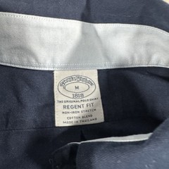 Brooks Brothers Shirt MED Regent NO Iron Stretch NAVY BLUE OXFORD